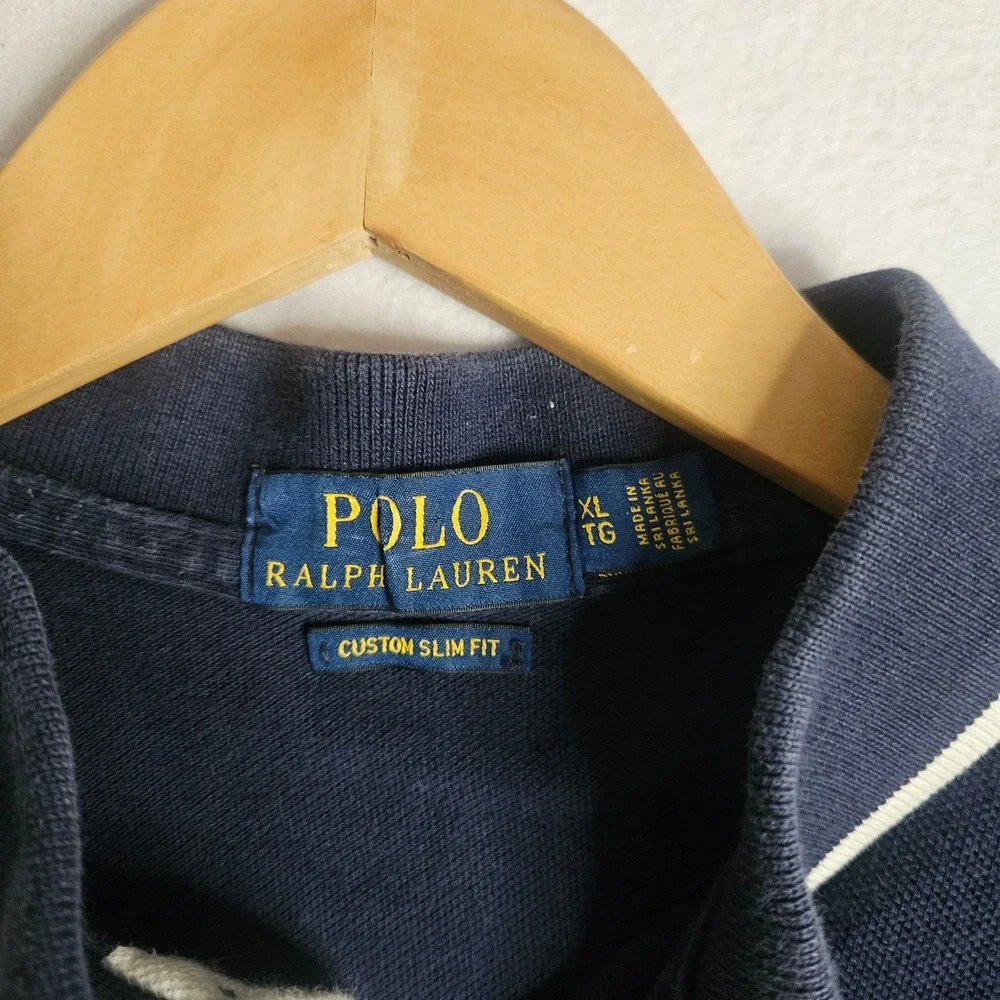 Polo Ralph Lauren Mens XL Custom Slim Fit Colorblock Crest Big Pony Polo Shirt